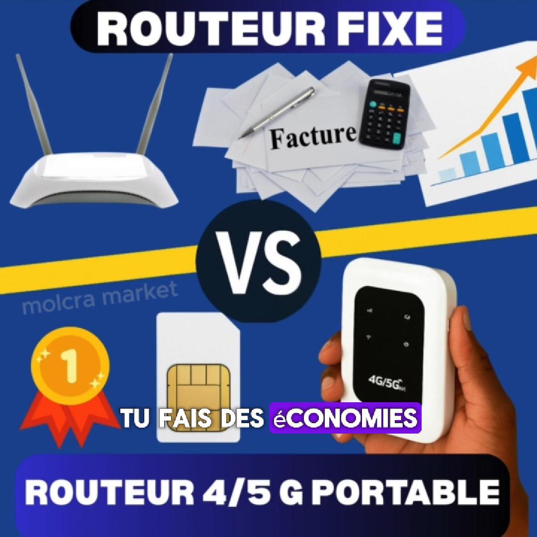 Mini routeur mobile 4G/5G WiFi  Portable, Autonomie 8h  Connexion rapide et compatible avec toutes les cartes SIM selon le forfais de votre choix.