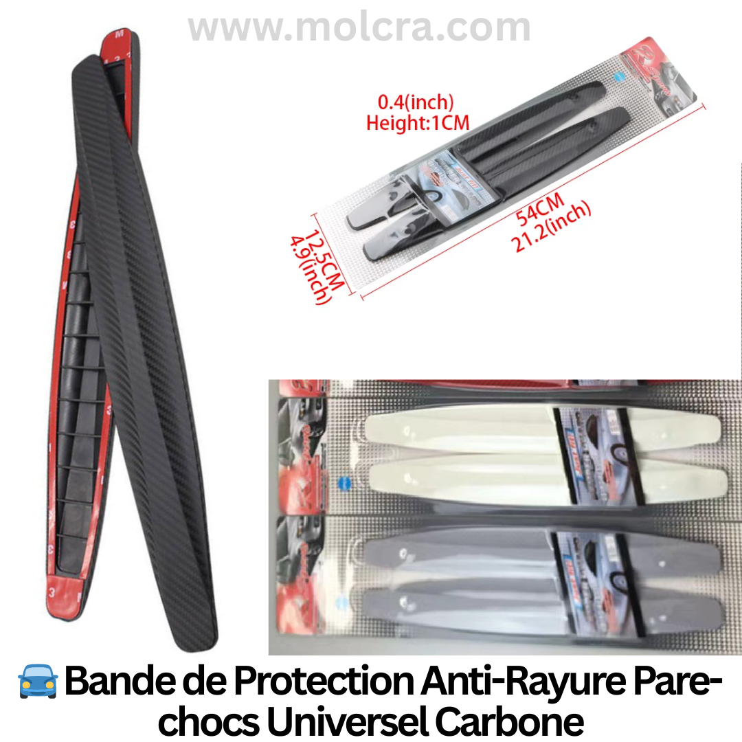 Bande Protection Pare-chocs Anti-Rayure Universel Carbone - Protection Voiture