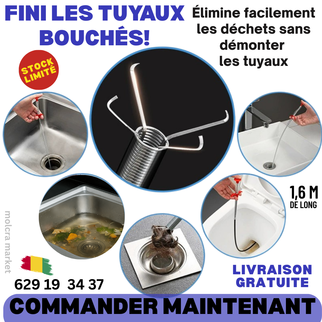 🌟 PINCE ATTRAPE DÉCHETS 🌟 Dites Adieu aux Canalisations Bouchées ! 🇬🇳