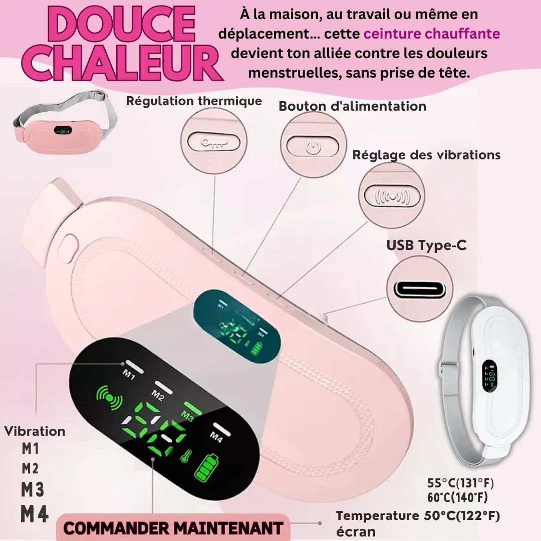 🇬🇳 Ceinture Chauffante Abdominale Intelligente – Soulagement Instantané de la Douleur Confort, chaleur et détente à portée de main !