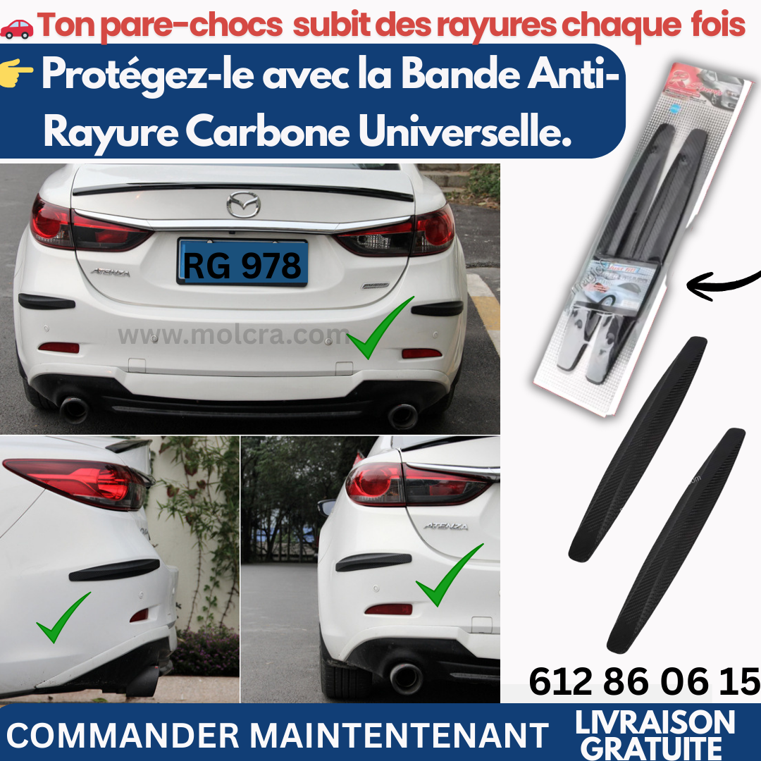 Bande Protection Pare-chocs Anti-Rayure Universel Carbone - Protection Voiture