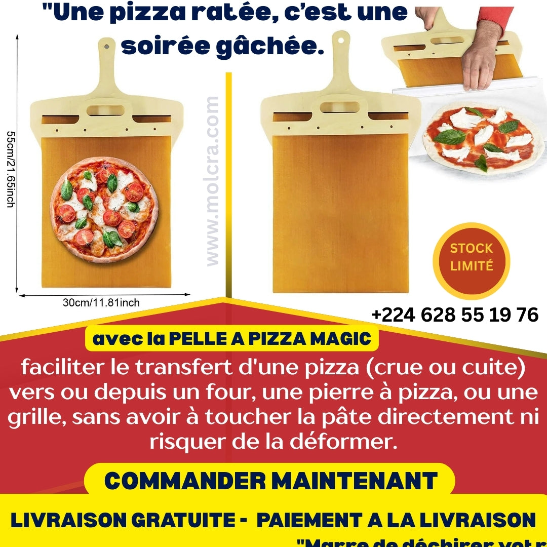 Pelle à pizza magique L'Accessoire Magique pour Réussir Toutes Vos Pizzas Maison 🍕