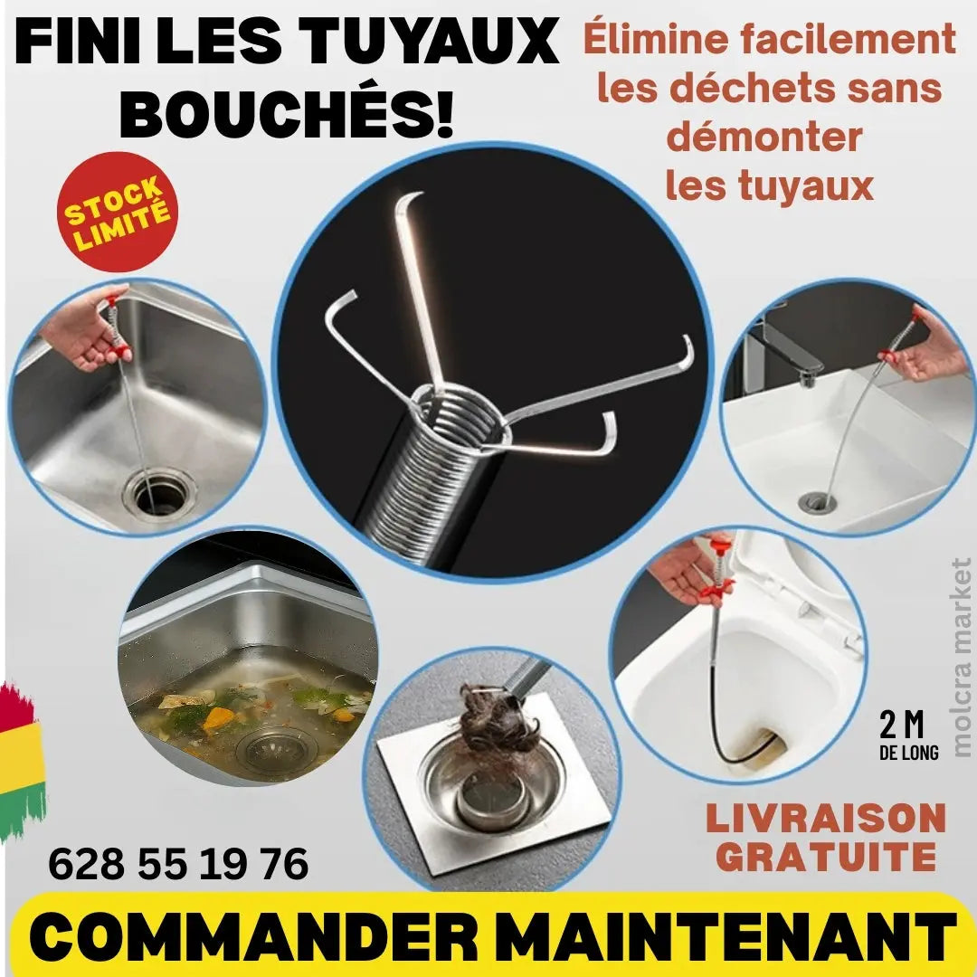 🌟 PINCE ATTRAPE DÉCHETS 🌟 Dites Adieu aux Canalisations Bouchées ! 🇬🇳