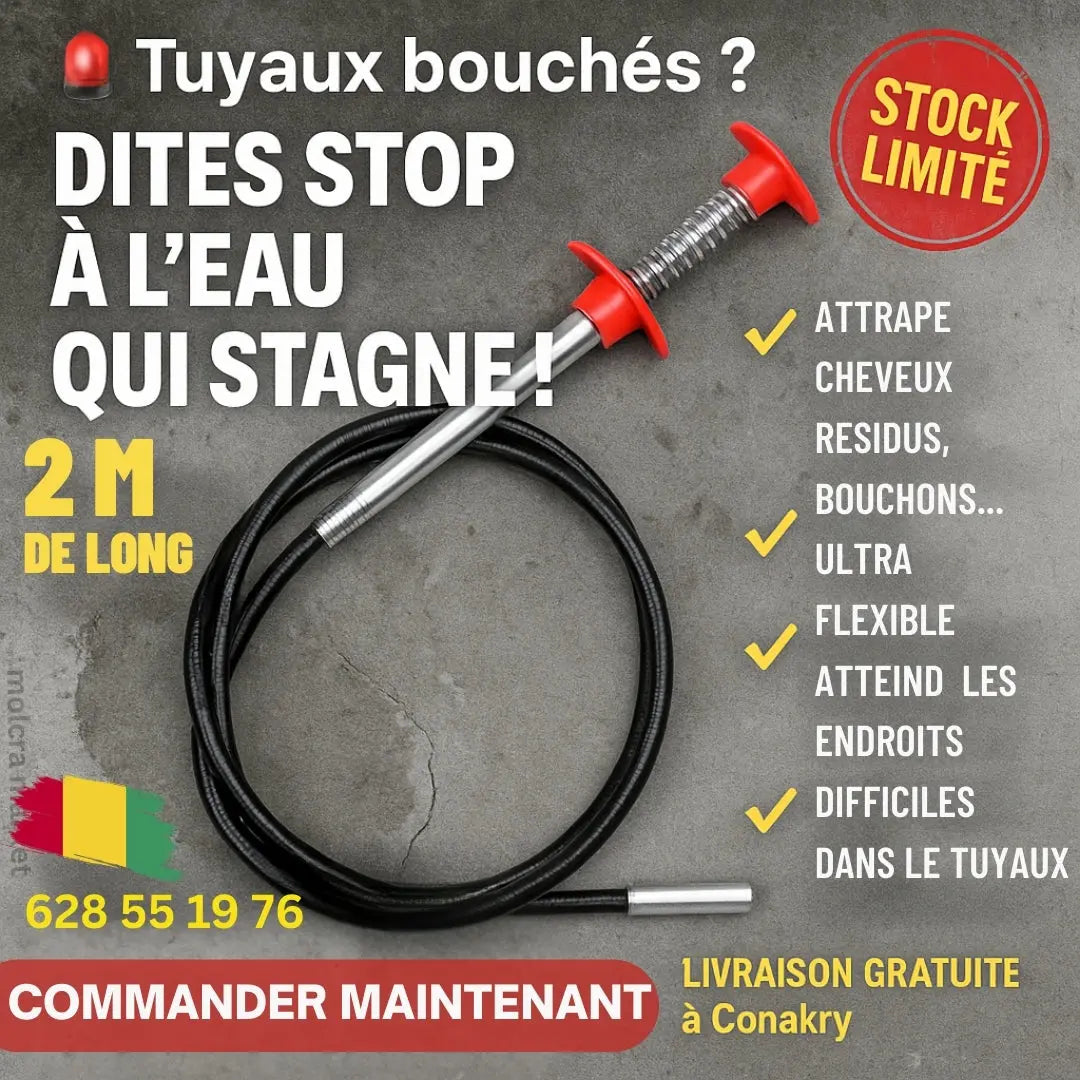 🌟 PINCE ATTRAPE DÉCHETS 🌟 Dites Adieu aux Canalisations Bouchées ! 🇬🇳