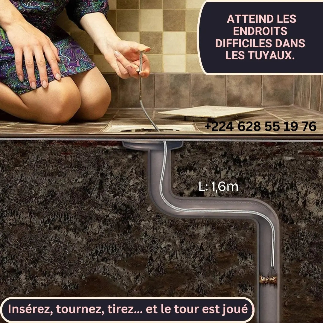 🌟 PINCE ATTRAPE DÉCHETS 🌟 Dites Adieu aux Canalisations Bouchées ! 🇬🇳