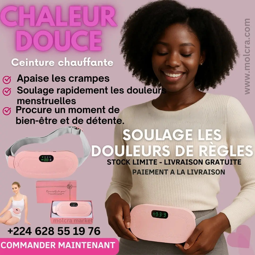 🇬🇳 Ceinture Chauffante Abdominale Intelligente – Soulagement Instantané de la Douleur Confort, chaleur et détente à portée de main !