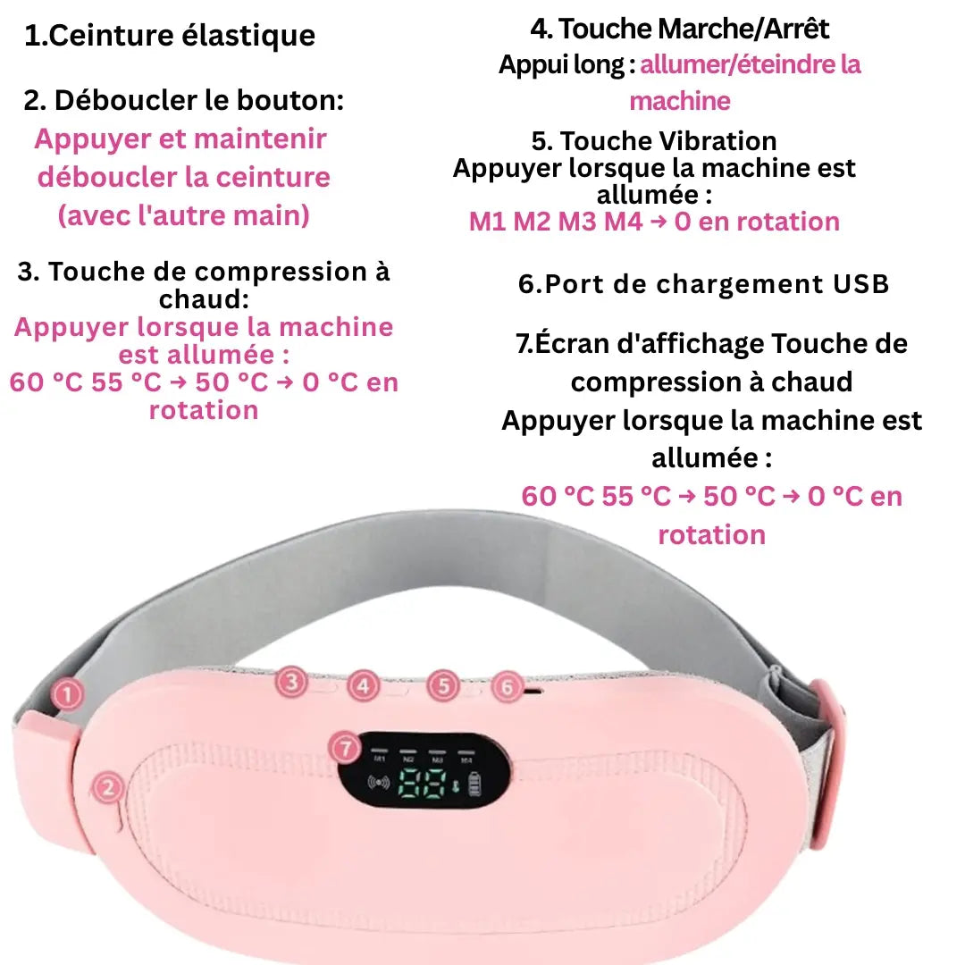 🇬🇳 Ceinture Chauffante Abdominale Intelligente – Soulagement Instantané de la Douleur Confort, chaleur et détente à portée de main !
