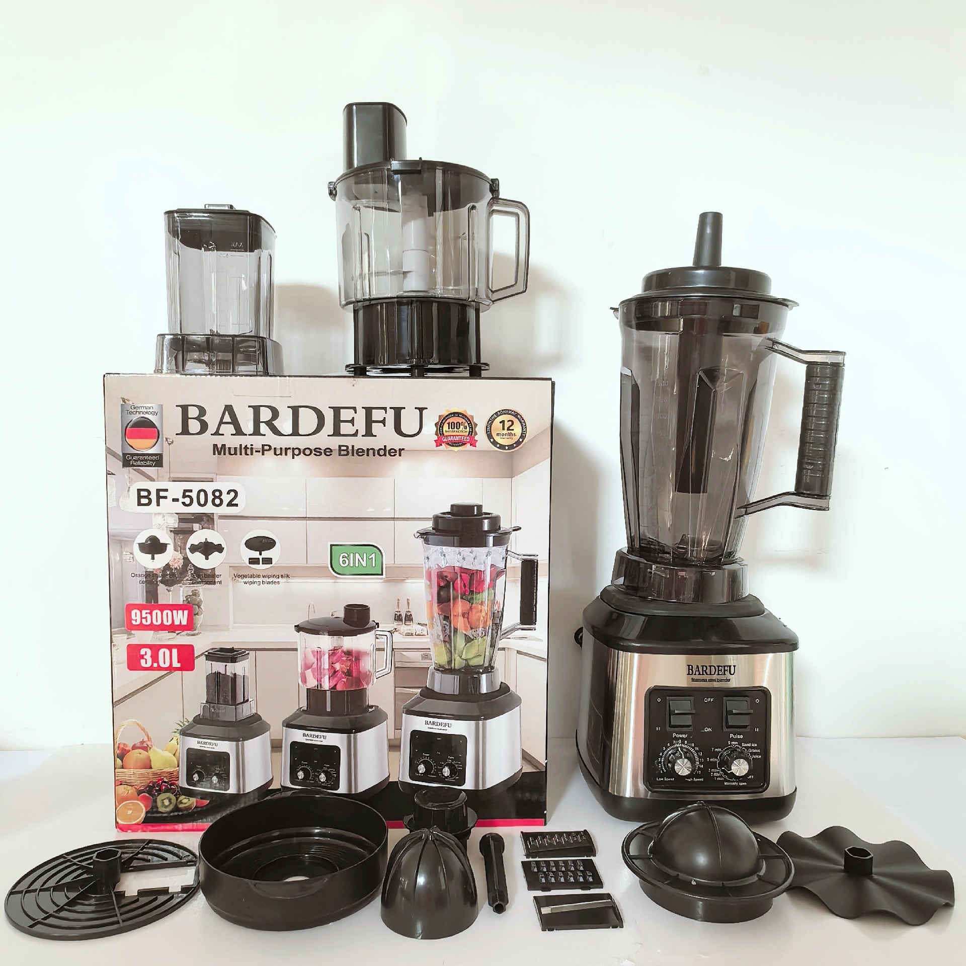 🛒 Mixeur Multifonction 6 en 1 BARDEFU – L’allié ultime de votre cuisine !. râpe, coupe, mixe, presse et pétrit pour vous en un clin d’œil.