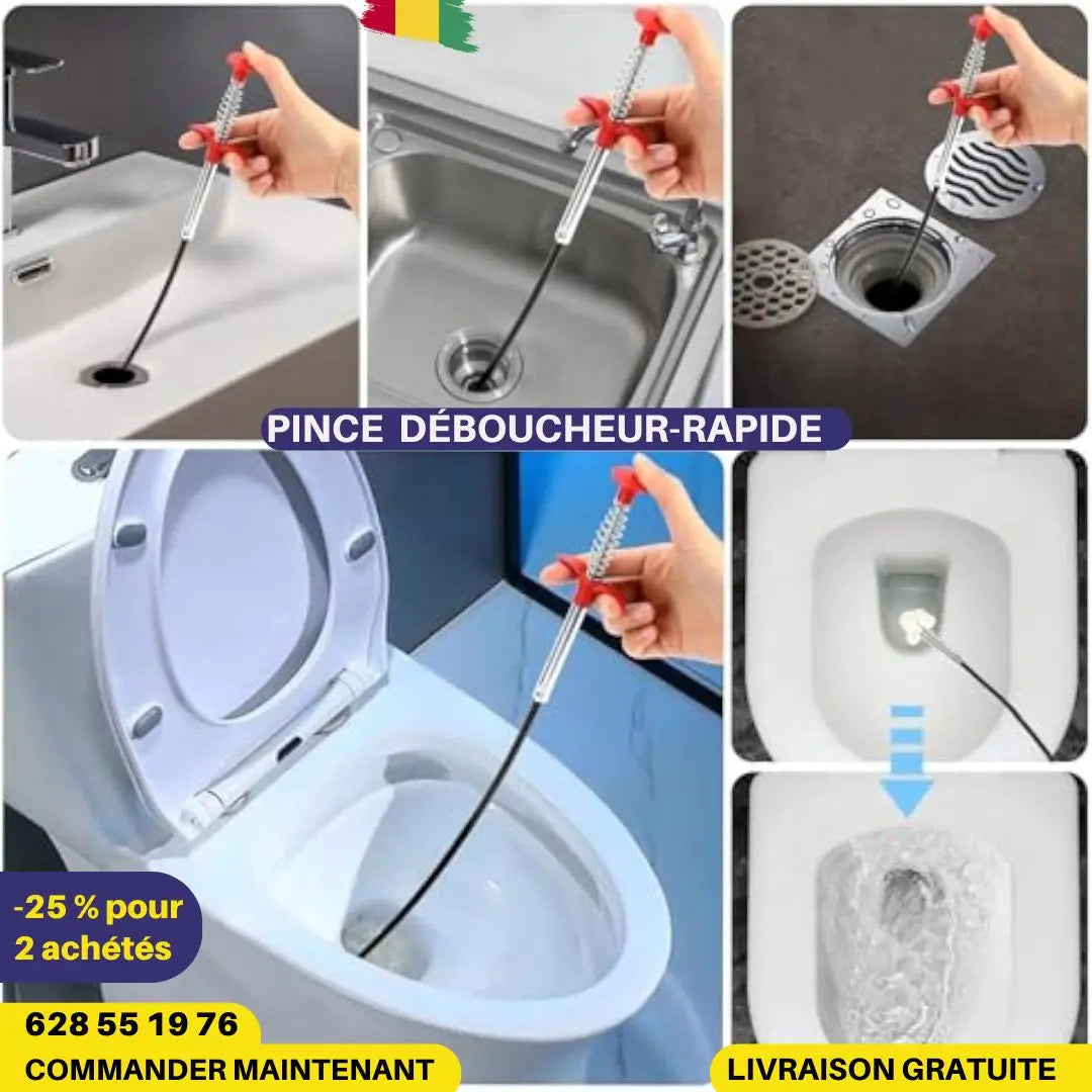 🌟 PINCE ATTRAPE DÉCHETS 🌟 Dites Adieu aux Canalisations Bouchées ! 🇬🇳